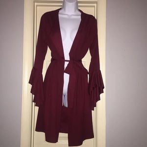 Burgundy duster / cardigan size small